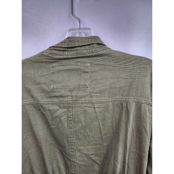 1 Sunset Lane Olive Green Belted Softshell Cargo Utility Jacket Large - Picture 7 of 7